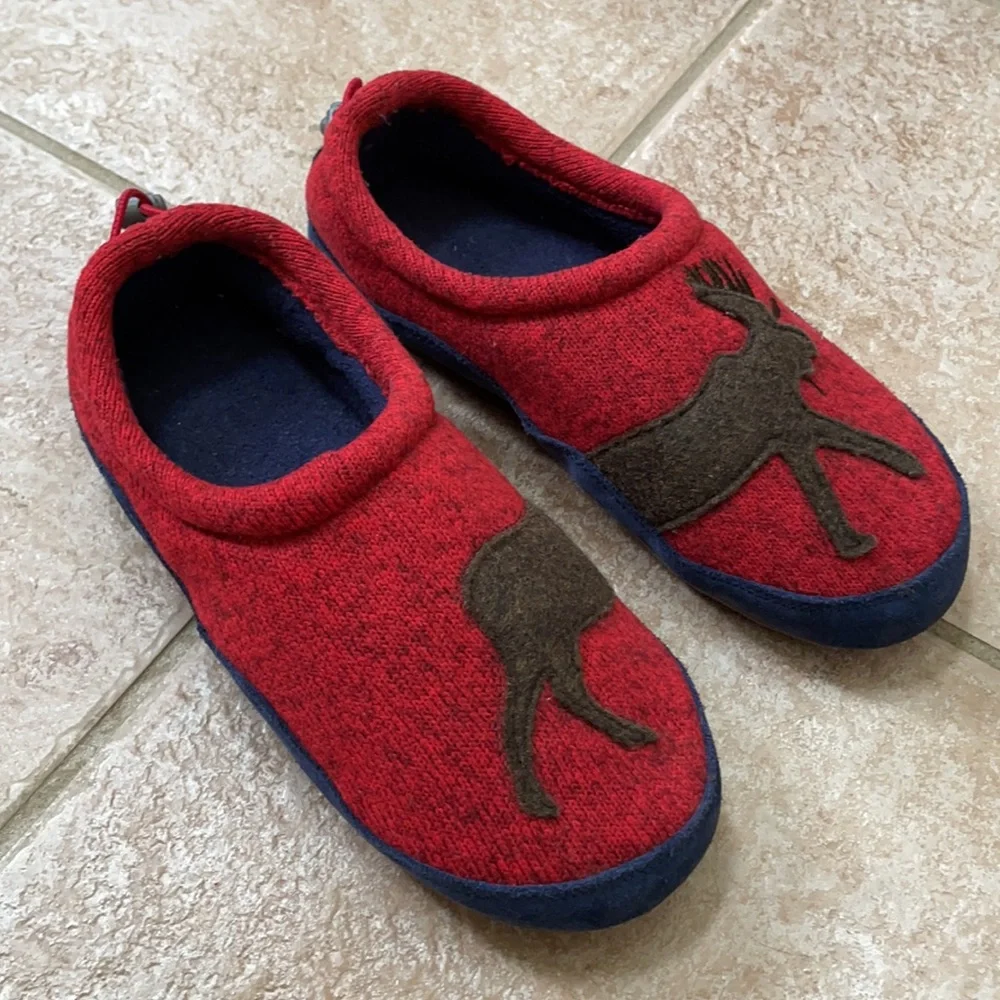 L.L. Bean Moose Sweater Fleece Slippers